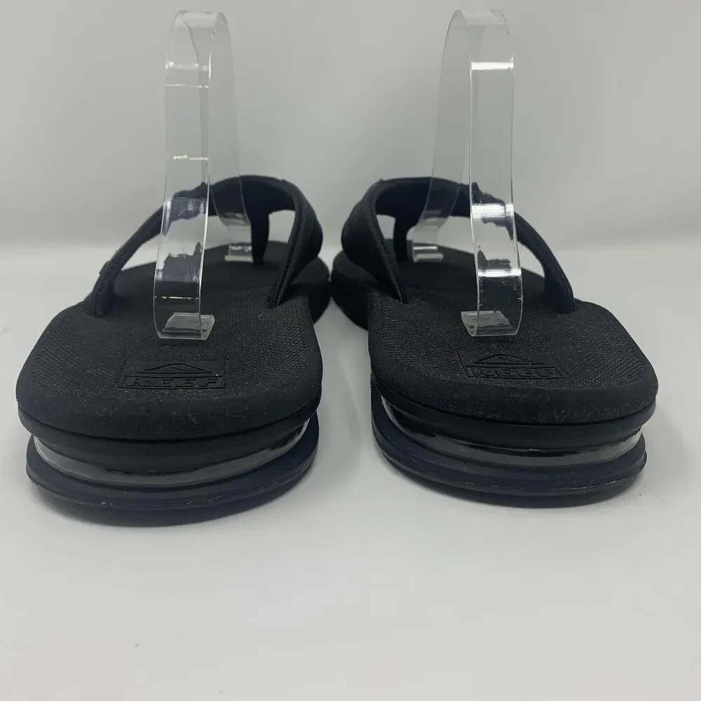 Reef Fanning Shoes Mens Size 15 Black Thong Flip Flop Sandals Comfort Casual
